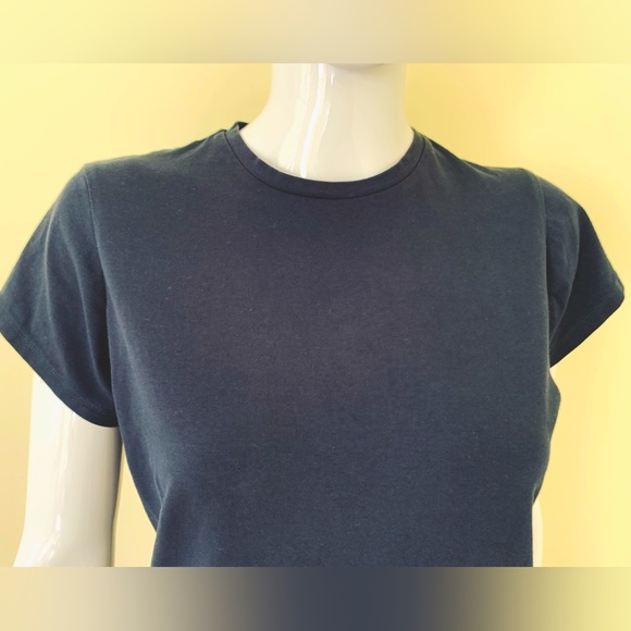 Jones New York Luxe cotton tops lot of 2 light blue & navy blue crew neck US S-M - Picture 5 of 14